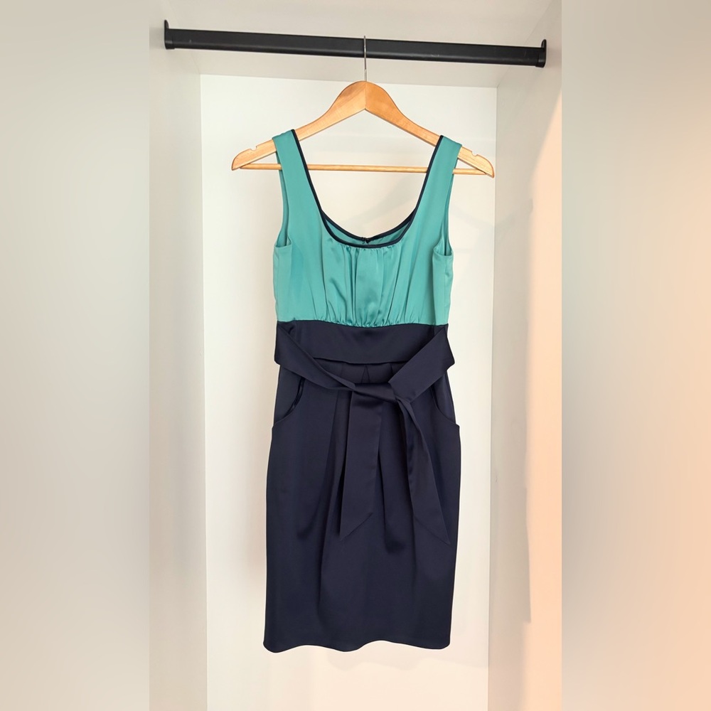 Max & Cleo Teal and Black Midi Dress